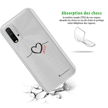 Avis LaCoqueFrançaise Coque Xiaomi Redmi 9T 360 intégrale transparente Motif Coeur Noir Amour Tendance