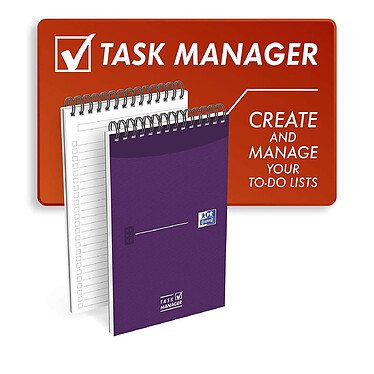 OXFORD Bloc Notes TASK MANAGER Spirale Dessus 125x200 140P 90G LIGNE 8