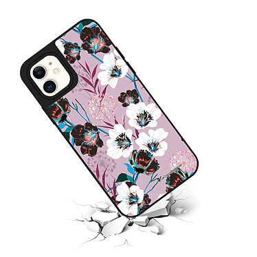 Avis LaCoqueFrançaise Coque iPhone 12 Mini miroir Fleurs parme Design