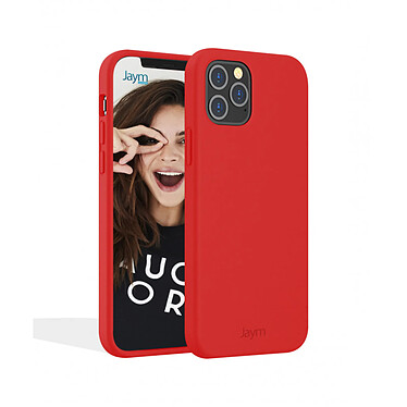 Jaym Coque pour Apple iPhone 13 Pro Max Premium Silicone Microfibre Rouge