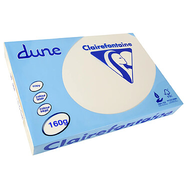 CLAIREFONTAINE Ramette 250 Feuilles Dune 160g A3 420x297 mm Certifié FSC / TCF Blanc