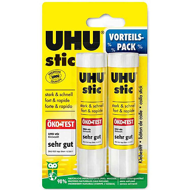 UHU Bâton de colle stic, blister 2 x 21 g Pack promo