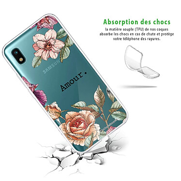 Avis LaCoqueFrançaise Coque Samsung Galaxy A10 360 intégrale transparente Motif Amour en fleurs Tendance