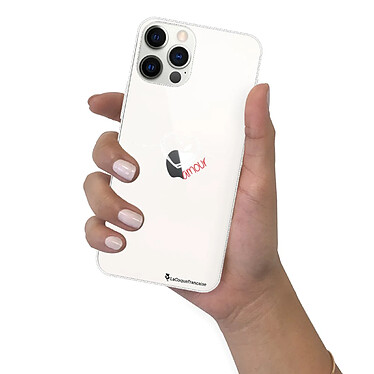 LaCoqueFrançaise Coque iPhone 12/12 Pro 360 intégrale transparente Motif Coeur Blanc Amour Tendance pas cher