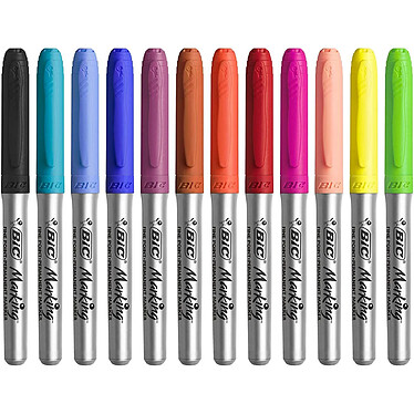 Avis BIC Blister de 12 marqueurs 'Marking color' couleurs intenses assorties