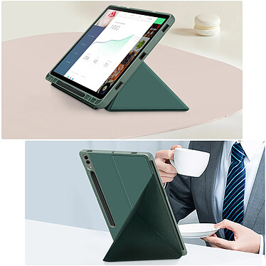 Avis Avizar Étui pour Samsung Galaxy Tab S9 Clapet Origami Support Différents Angles  Vert Foncé