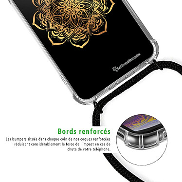 Acheter LaCoqueFrançaise Coque cordon iPhone Xs Max Dessin Mandala Or