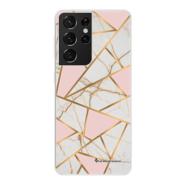 LaCoqueFrançaise Coque Samsung Galaxy S21 Ultra 5G 360 intégrale transparente Motif Marbre Rose Tendance