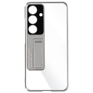 Avizar Coque pour Samsung S24 Dos Rigide Contour Souple avec Béquille Support Argent