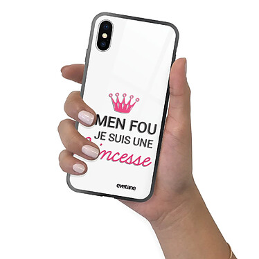 Evetane Coque en verre trempé iPhone Xs Max Je suis une princesse pas cher