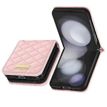 Acheter Avizar Coque pour Samsung Z Flip 5 Simili Cuir Rhombique Pliable Collection Geo  Rose