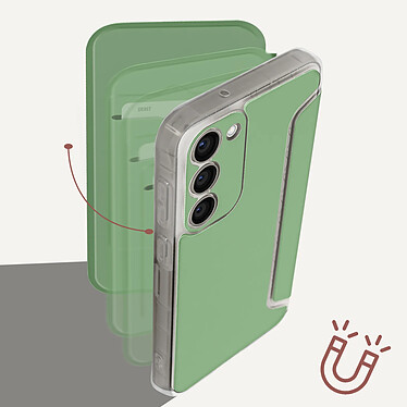 Avizar Etui pour Samsung Galaxy S23 Plus Clapet Magnétique avec Porte Carte  vert pâle pas cher