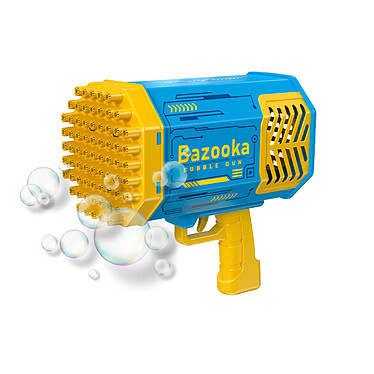 TechKidz Bazooka à bulles 69 trous LED - Modèle Bubble Gun Jaune