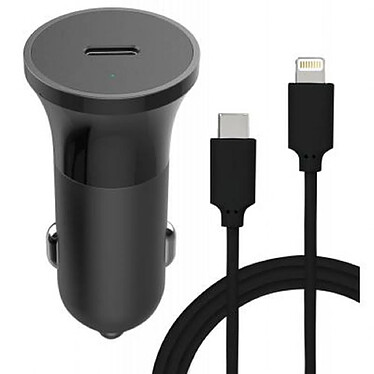 BigBen Connected Chargeur voiture USB C 20W Power Delivery + Câble USB C/Lightning Noir