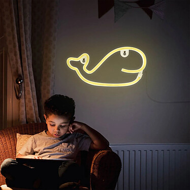 Avis Avizar Lampe à Néon Baleine Style moderne Alimentation câble ou piles AA Blanc