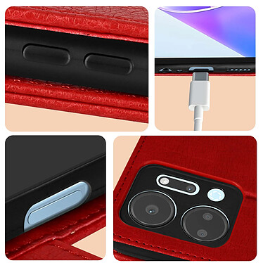 Acheter Avizar Housse pour Honor X7a Clapet Portefeuille Fonction Support Vidéo  Rouge