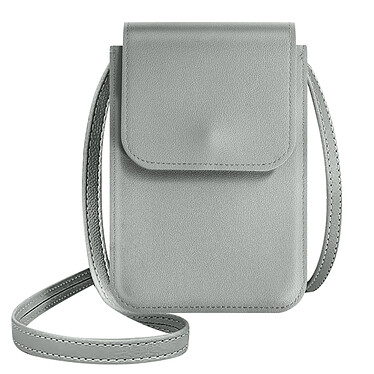 Avizar Pochette Bandoulière Smartphone avec Rangement carte Sangle 135cm  gris