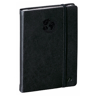 QUO VADIS Carnet de Notes Ligné Equology noir Elast 10x15 cm