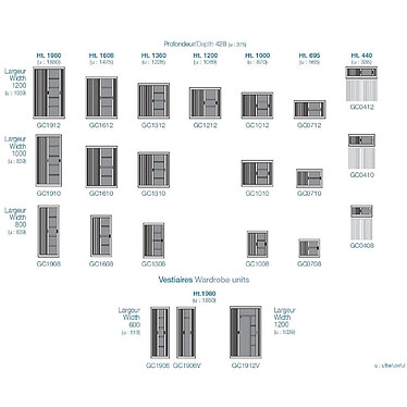 Acheter VINCO Armoire Monobloc H100xL120xP43 cm 2 Tablettes Alu Rideaux Pommier de France