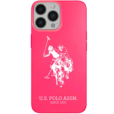 U.S Polo Coque pour iPhone 13 Pro Big Horse Antichoc Bords Surélevés Rose