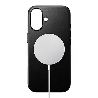 Nomad Coque pour iPhone 16 Compatible MagSafe Antichocs en Cuir Noir pas cher