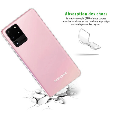 Acheter Evetane Coque Samsung Galaxy S20 Ultra 5G Antichoc Silicone + 2 Vitres en verre trempé Protection écran ultra résistant