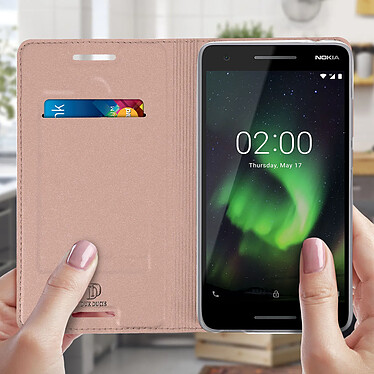 Avis Dux Ducis Housse Nokia 2.1 Étui Folio Porte-cartes Fonction Stand Flip Cover  Rose gold