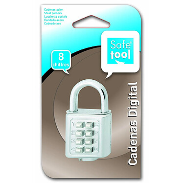 SAFETOOL Cadenas Digital à Code 8 chiffres Largeur 35 mm