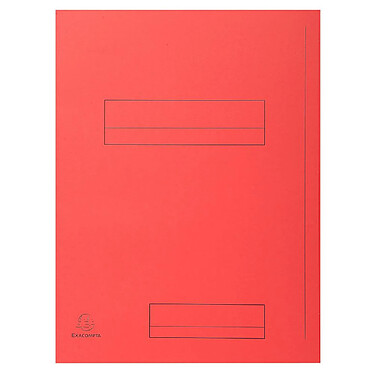 EXACOMPTA Paquet de 50 chemises imprimées 2 rabats SUPER 210 - 24x32cm - Rouge