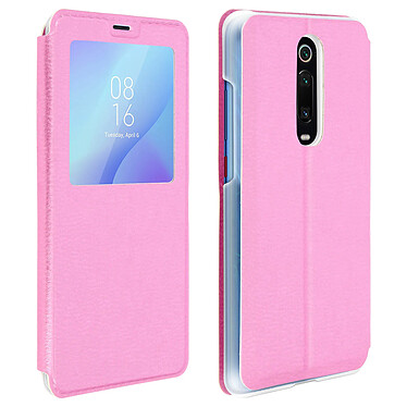 Avizar Housse Xiaomi Mi 9T Étui Fenêtre d'affichage Protection Intégrale Rose