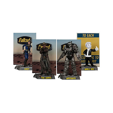 Fallout - Pack 4 statuettes Fallout Movie Maniacs Lucy, Maximus, The Ghoul & Vault Boy 15 cm