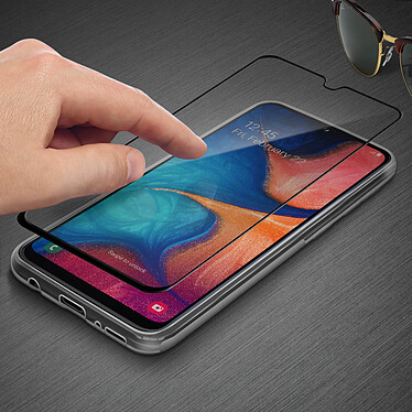 Avis Avizar Coque Galaxy A20e Silicone Transparent et Film Ecran Verre Trempé Contour noir