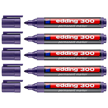 EDDING Marqueur Permanent 300 Violet Pointe Ronde 1,5-3 mm x 5