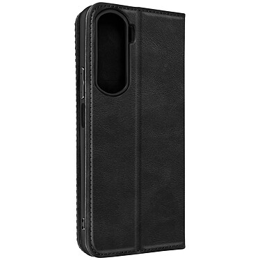 Avizar Étui pour Honor 90 Lite Portefeuille Motif Croisillon CrossWeave Wallet noir