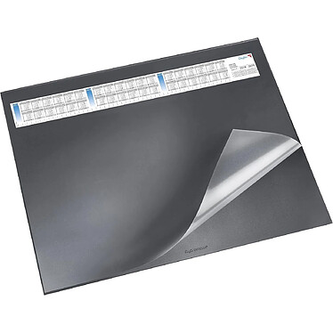 LÄUFER Sous-mains rabat transparent DURELLA DS 400 x 530 mm avec calendrier Noir