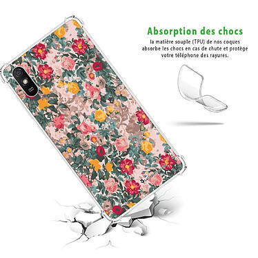 Avis LaCoqueFrançaise Coque Xiaomi Redmi 9A Silicone antichocs Solides coins renforcés  transparente Motif Fleurs Beige et Rose