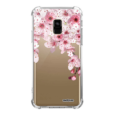 Evetane Coque Samsung Galaxy A8 2018 anti-choc souple angles renforcés transparente Motif Cerisier