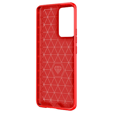 Avizar Coque pour Xiaomi 13 Lite Renforcée Silicone Souple Carbone Brossé  Rouge