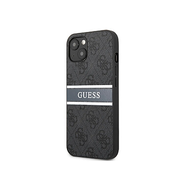 Guess Coque pour Apple iPhone 13 Mini PU 4G Stripe Gris