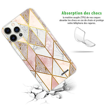 Avis Evetane Coque iPhone 12 Pro Max 360 intégrale transparente Motif Marbre Rose Losange Tendance