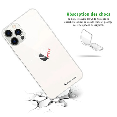 Avis LaCoqueFrançaise Coque iPhone 12/12 Pro 360 intégrale transparente Motif Coeur Blanc Amour Tendance