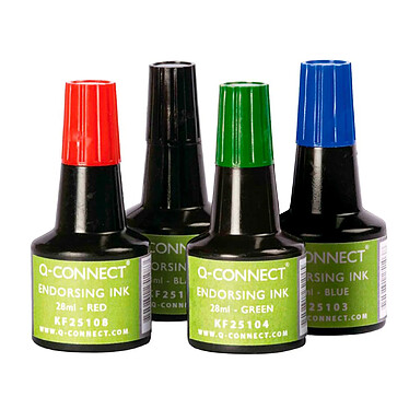 Acheter Q-CONNECT Flacon 28ml Encre à tampons Feutre ou Mousse Rouge x 10