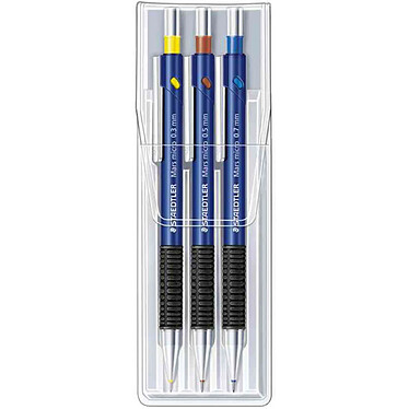 STAEDTLER Portemines, en étui de 3, avec gomme, pointe rentrante