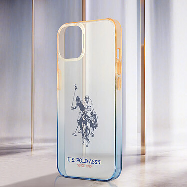 Acheter U.S Polo Coque pour iPhone 14 Double Horse Antichoc Bords Surélevés Bleu Nuit