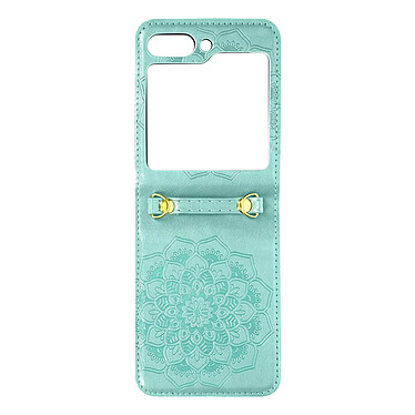 Avizar Coque pour Samsung Galaxy Z Flip 5 Motif fleur  Collection Mandala Blossom Vert