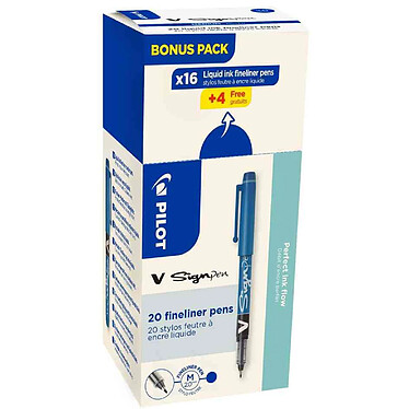 PILOT Stylo feutre V Sign Pen, VALUE PACK, bleu