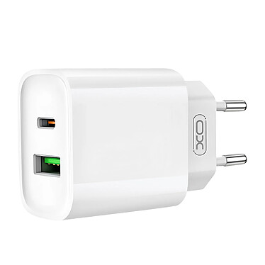 XO Chargeur Mural iPhone USB et USB-C 20W avec Lightning Blanc