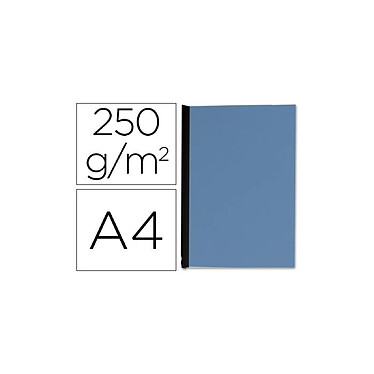 Q-CONNECT Couverture carton 250g grain cuir pour reliure format a4 coloris bleu paquet 100 unités x 10