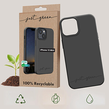 Avis Just Green Coque pour iPhone 13 Mini Recyclable  Noir