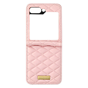 Avizar Coque pour Samsung Z Flip 5 Simili Cuir Rhombique Pliable Collection Geo  Rose